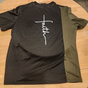 Faith Graphic T-Shirt in Black and Olive